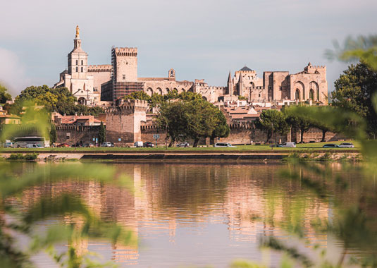 Palais des Papes vu du Rhône