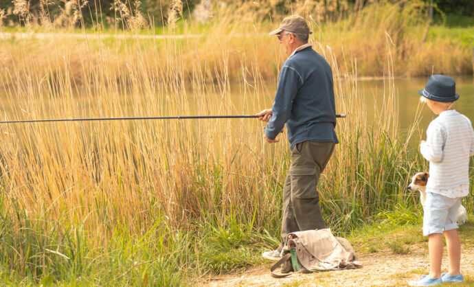 Pêcheur au plan d'eau de Monieux